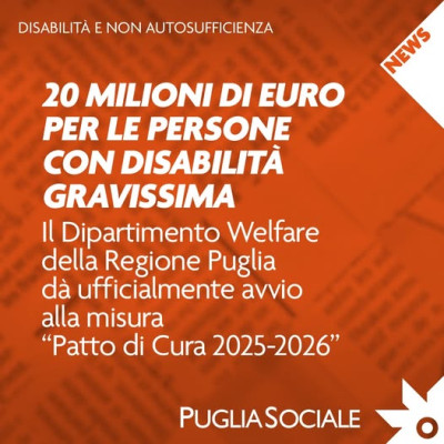 Patto di cura in favore di persone in condizione di disabilità graviss...