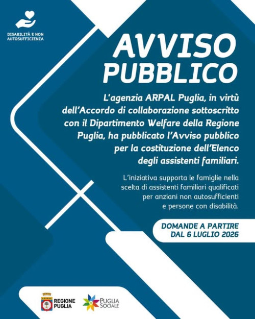 Costituzione dell&rsquo;Elenco regionale degli Assistenti Familiari: pubblica...